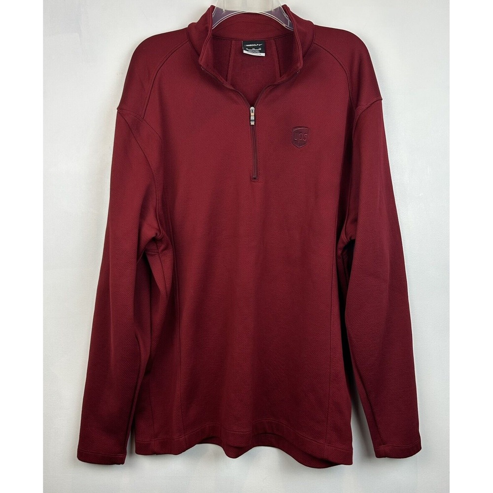 Nike Golf Quarter Zip Up Mens XL Pullover Sweatshirt Embroidered UPS Burgundy